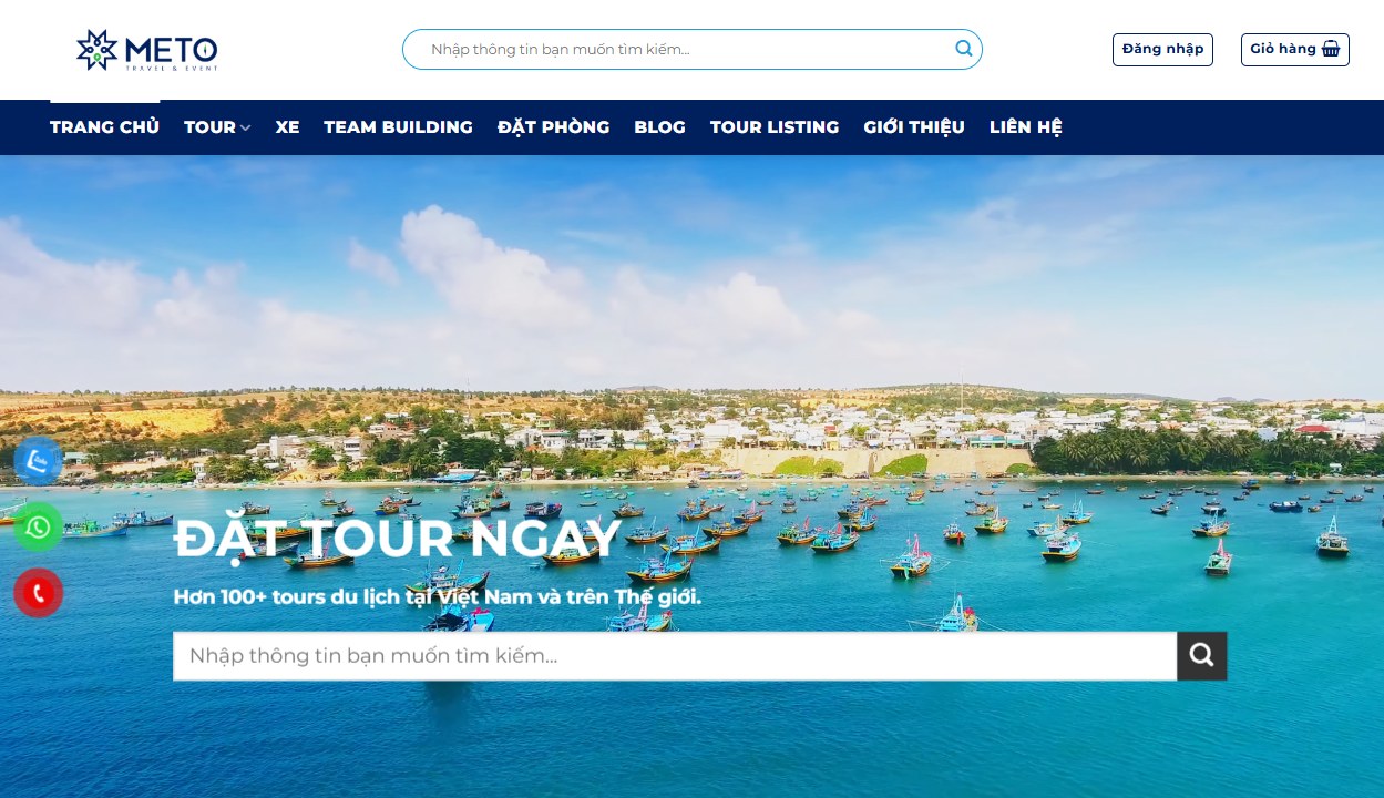Website du lịch đa ngôn ngữ METO Travel & Event